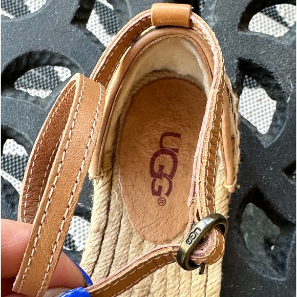 UGG leopard calf hair ankle wrap espadrilles flat shoes size 6 - Picture 9 of 9
